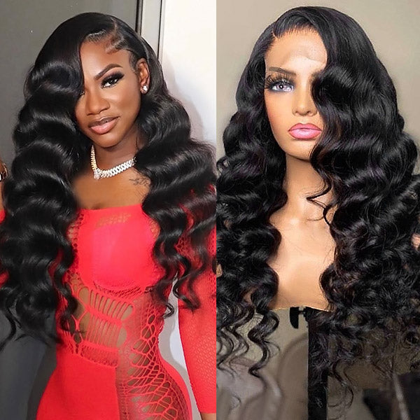 Loose Wave Real Swiss HD Lace Front Wigs 13x4 Undetectable Frontal Wigs Human Hair Transparent Lace Wig