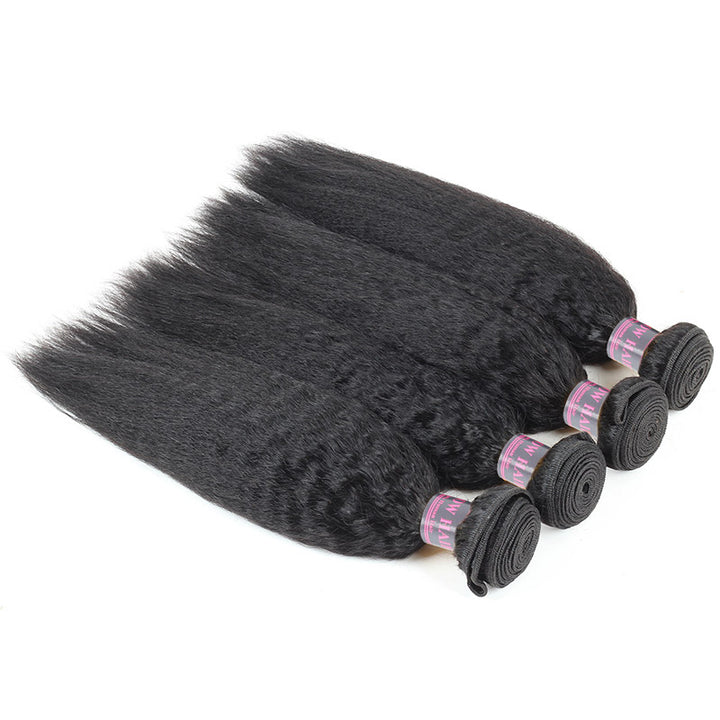 Peruvian Yaki Straight Human Hair Weave Bundles Ishow 4 Bundles Deal 100% Virgin Remy Human Hair Extensions - IshowVirginHair