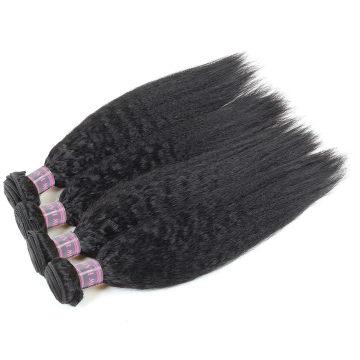 Peruvian Yaki Straight Human Hair Weave Bundles Ishow 4 Bundles Deal 100% Virgin Remy Human Hair Extensions - IshowVirginHair