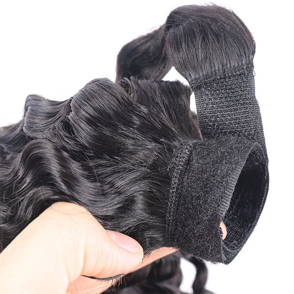 High Ponytail with Weave Virgin Human Hair Curly Hair Clip in Extension 30 Inch