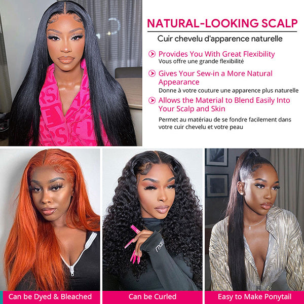 V part Human Hair No Leave Out Bone Straight Glueless Human Hair Wigs Side Part Lace Wigs With Baby Hair