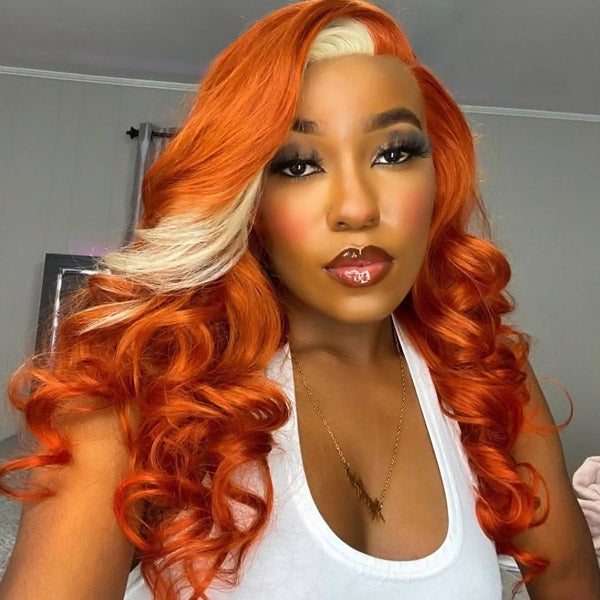 Ginger Blonde Hair Body Wave Lace Front Wig Colored Human Hair Wigs With Baby Hair