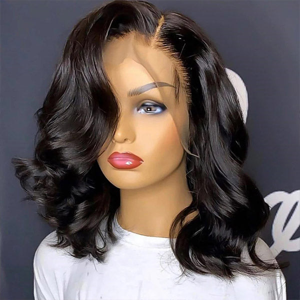 Bob Lace Front Wigs Body Wave Frontal Bob 14 Inch Bob Human Hair 180% Density Lace Wigs