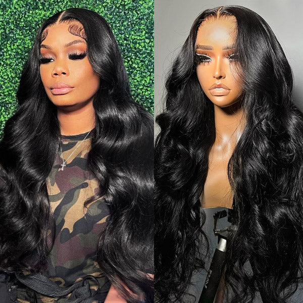 Glueless Wig Body Wave Closure Wigs With Natural Hairline 30 32Inch Human Hair Wigs Easy to Wear