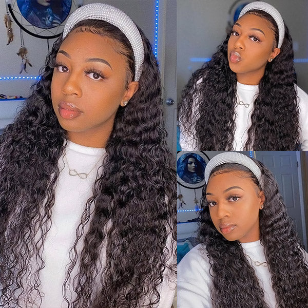 Deep Wave HD Transparent Lace Wig 13x4 Lace Frontal Closure Human Hair Wigs