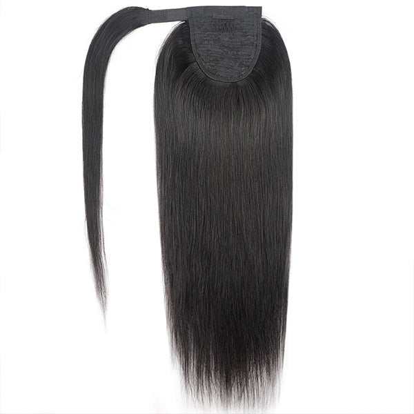 Long Ponytail Extension Straight Human Hair For Black Women 30 Inch Ponytail Around Clip in Ponytail