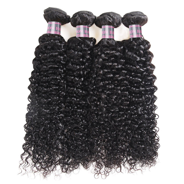 Ishow Hair Brazilian Curly Hair 4 Bundles 100% Virgin Human Hair Extensions