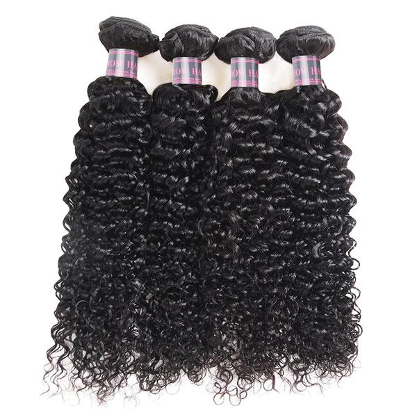 Ishow Brazilian Curly Hair Weave 4 Bundles With 13*4 Lace Frontal Closure - IshowHair