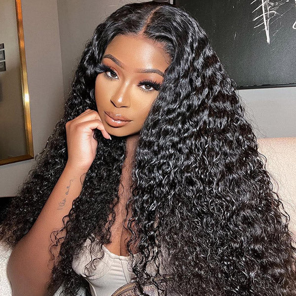 Deep Curly Human Hair Wigs 13x4 Frontal Wigs Malaysian Hair Lace Wigs For Black Women