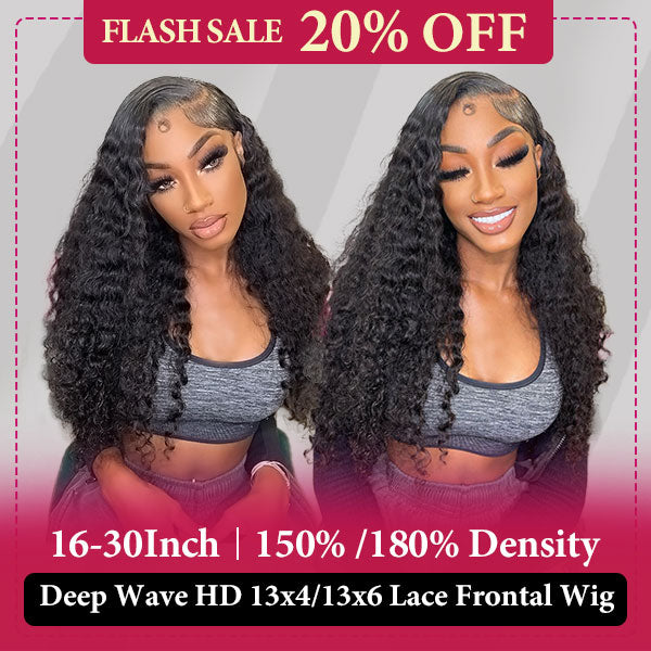 Ishow Flash Sale Deep Wave Human Hair Wigs 13x4 &13x6 HD Lace Front Wigs 20% Off-Code: NY20