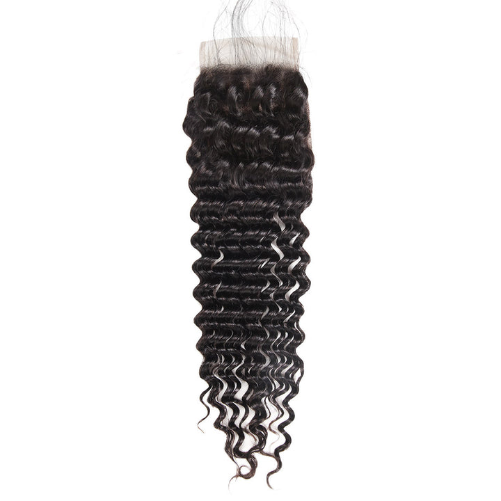 Peruvian Deep Wave Hair 3 Bundles with Lace Closure - IshowHair