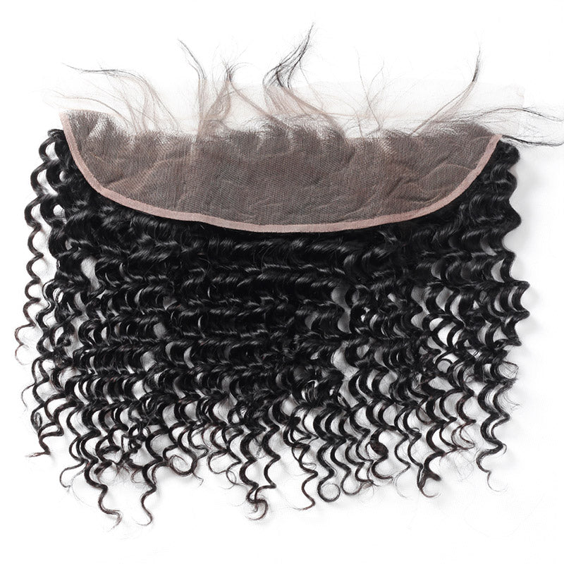 Malaysian Deep Wave Hair 4 Bundles With 13*4 Frontal Closure
