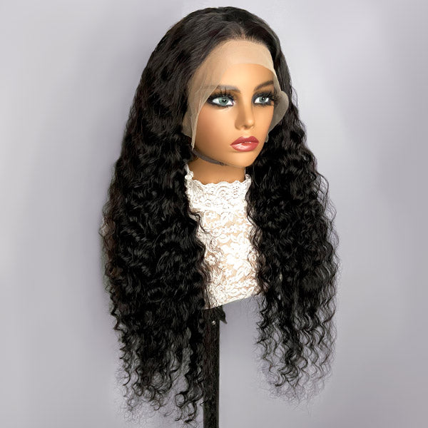 Deep Curly Human Hair Wigs 13x4 Frontal Wigs Malaysian Hair Lace Wigs For Black Women