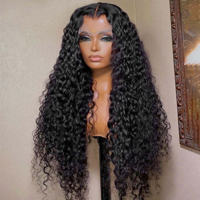 Deep Wave Wig HD Transparent Lace Front Wig 13x4 Lace Frontal Wigs