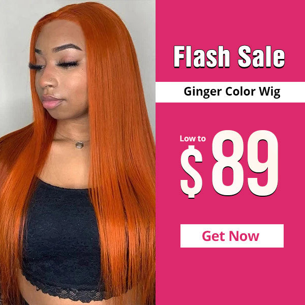 Ginger Orange Wigs Straight T Part Human Hair Wigs $89 Sale