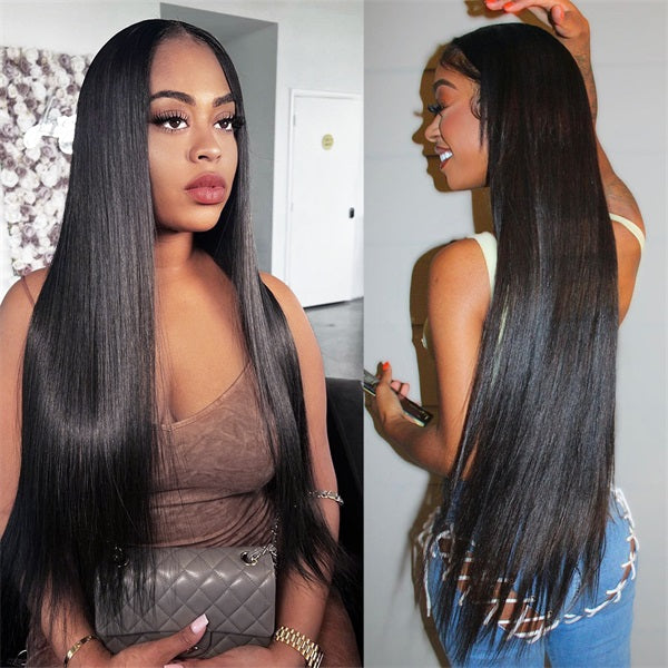 Glueless Wigs Straight Hair Lace Closure Wigs With Baby Hair 250% Density Human Hair Wigs