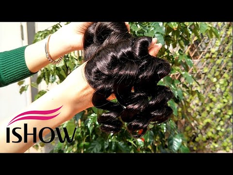 Ishow Beauty Factory Loose Wave Human Hair Extensions, 100% Unprocessed Hair Bundles