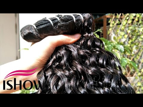 Ishow Beauty Factory Water Wave Human Hair Bundles, 100% Unprocessed Wet and Wavy Hair Extensions