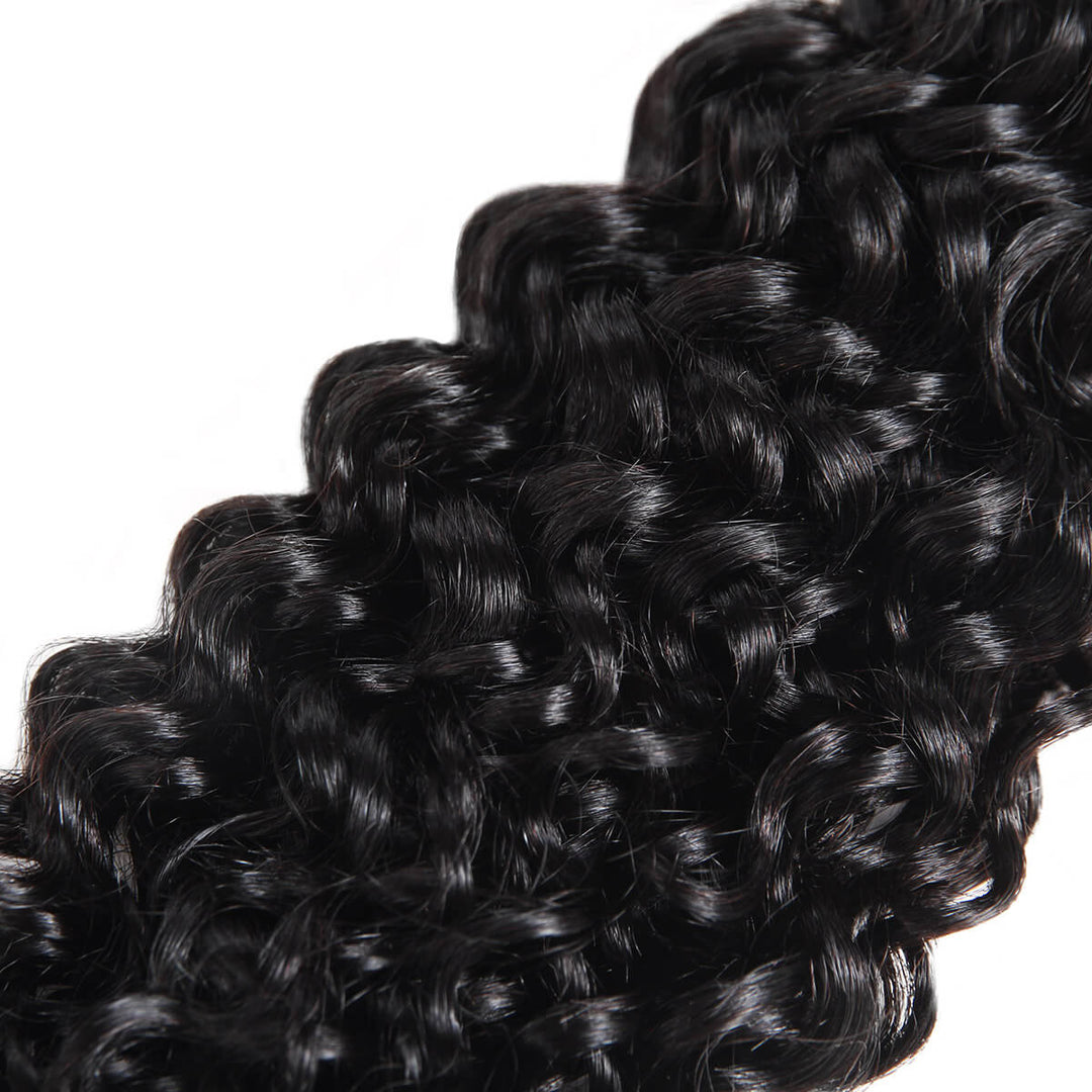 Ishow Virgin Peruvian Curly Human Hair 4 Bundles with 4*4 Lace Closure