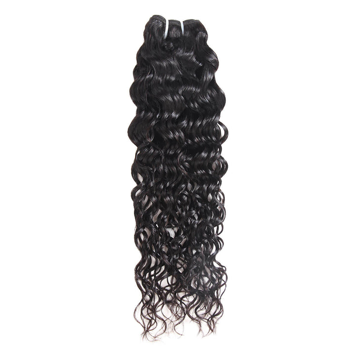 Ishow Human Hair Bundles Brazilian Water Wave 3 Bundles with Lace Frontal Closure