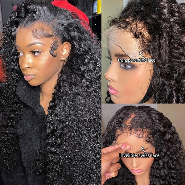 Water Wave Lace Front Wigs Real Swiss HD Lace Wigs 30 Inch Long Human Hair Undetectable Lace Wigs