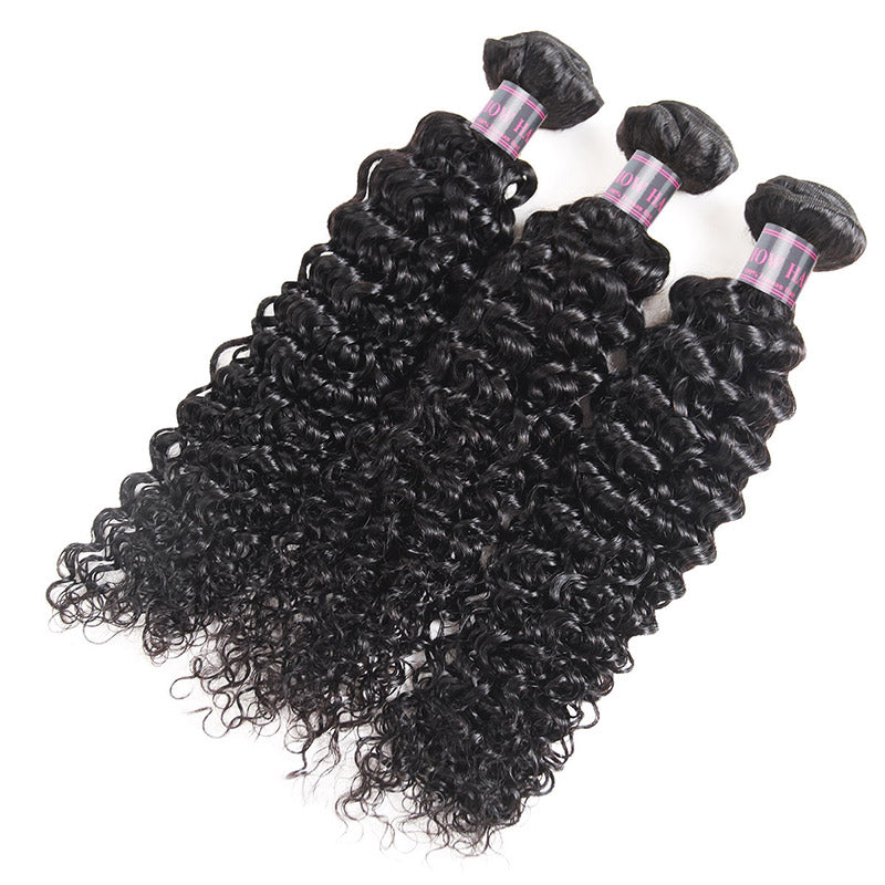 Ishow Hair Virgin Peruvian Curly Hair Weave 3 Bundles Natural Color