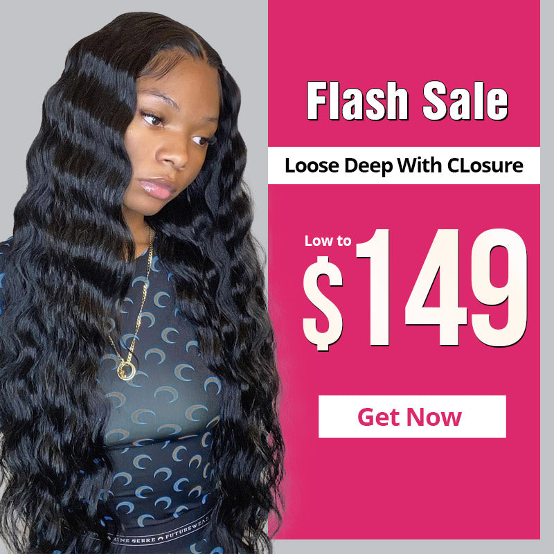 Ishow Loose Deep Hair 3 Bundles With Lace Closure Flash Sale