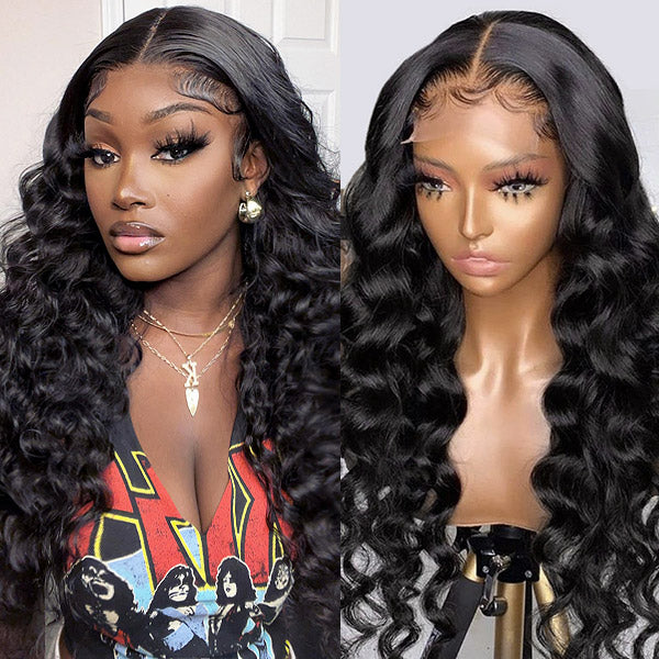 Ishow Loose Deep Wave Pre Bleached Wig Glueless 13x6 Lace Front