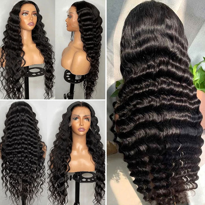 Ishow 13x4 Lace Frontal Wigs Loose Deep Wave Wig Hair 200% Density Indian Human Hair Wigs