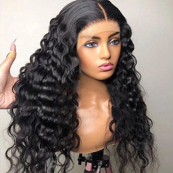 Loose Deep Human Hair Wigs 13x6 HD Frontal Wigs Pre Plucked Indian Hair Frontal Lace Wigs