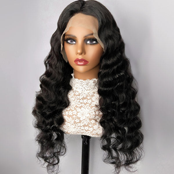 Loose Deep Lace Closure Wig Peruvian Lace Wigs 4x4 Human Hair Wig With Baby Hair
