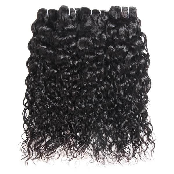 4 Bundles With 13*4 Lace Frontal Closure Ishow Hair Bundles Malaysian Water Wave Remy Human Hair Weave With Baby Hair - IshowHair