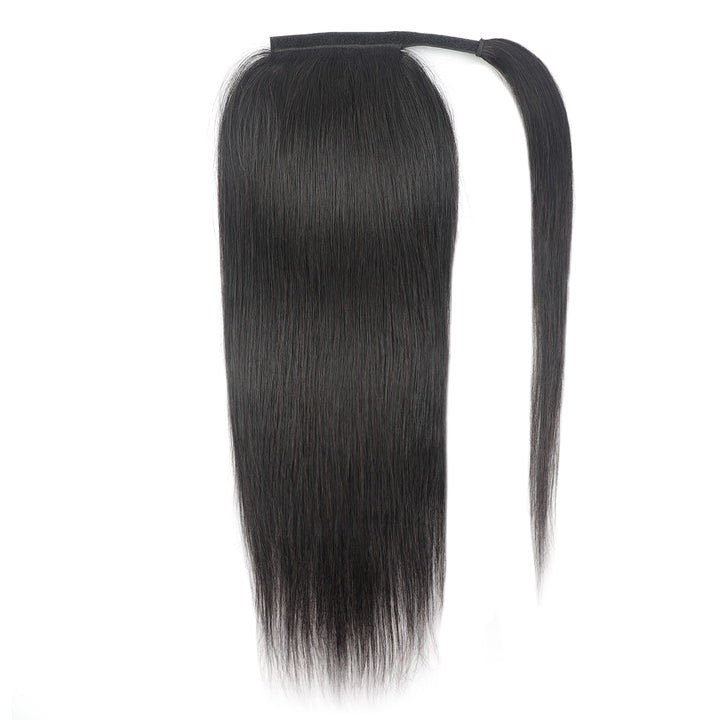 Long Ponytail Extension Straight Human Hair For Black Women 30 Inch Ponytail Around Clip in Ponytail