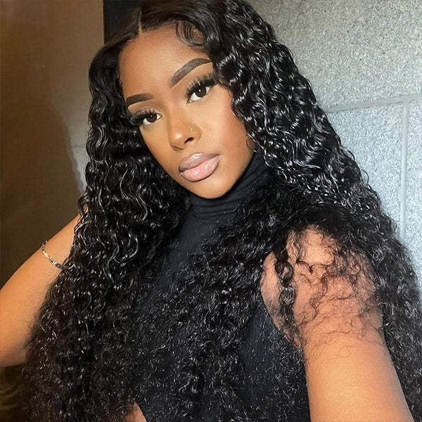 Deep Curly Human Hair Lace Front Wig Malaysian Hair Lace Wigs 13x6 HD Frontal Wigs