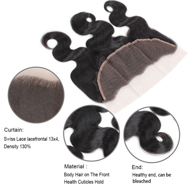 Ishow 100% Malaysian Body Wave Hair Weave 3 Bundles With Lace Frontal