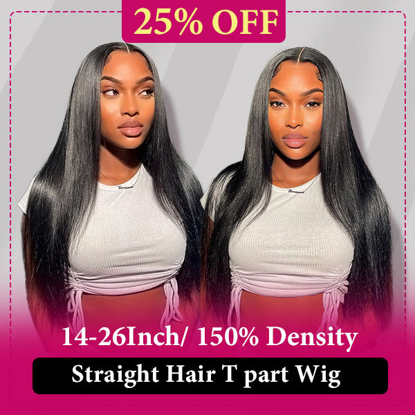 T Part Wig Straight Human Hair Wigs Black Friday Sale Clearance Wigs-Code: BFsale