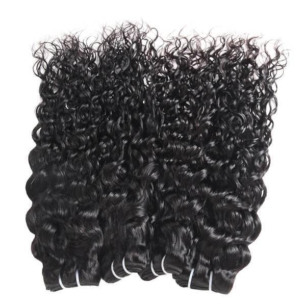 4 Bundles With 13*4 Lace Frontal Closure Ishow Hair Bundles Malaysian Water Wave Remy Human Hair Weave With Baby Hair - IshowHair