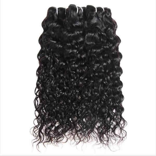 Brazilian Ishow Hair Bundles Water Wave Hair Weave 3 Bundles With 2x4 Lace Closure - IshowHair