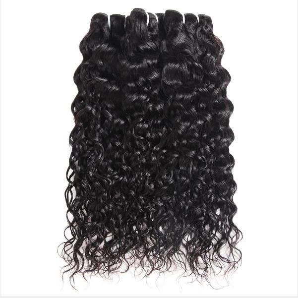 Indian Water Wave Hair Extensions 3 Bundles with Lace Frontal Closure - IshowHair