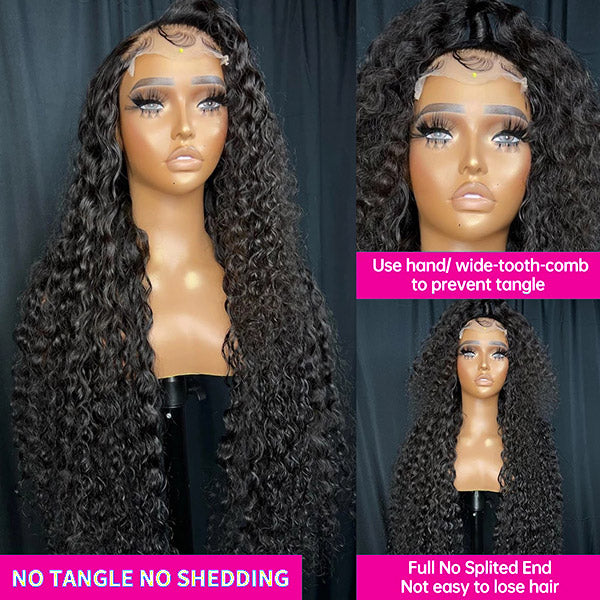 Glueless Human Hair Wigs Water Wave 4x4 Closure Wigs For Black Women 30 Inch Long Hair